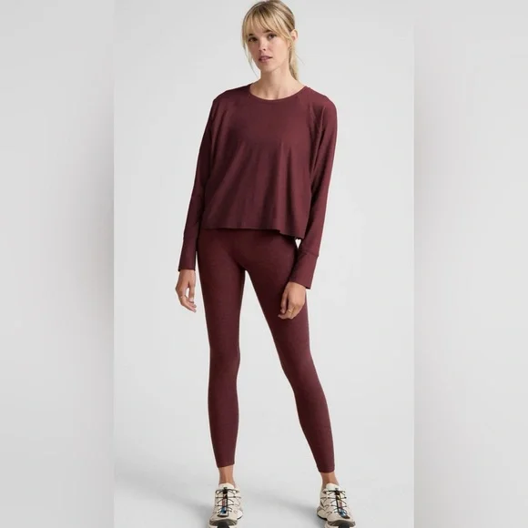 💫Beyond Yoga Featherweight Daydreamer Pullover, Midnight Burgundy, XS, NWT - Picture 3 of 12
